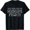 thumbnail image 1 of Camping RV Caravan Motorhome Just Here For The Hookups Funny T-Shirt, 1 of 3