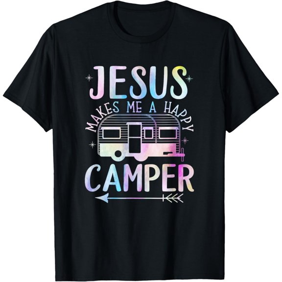 Camping RV Christian Religious T-Shirt Casual Short Sleeve Shirt