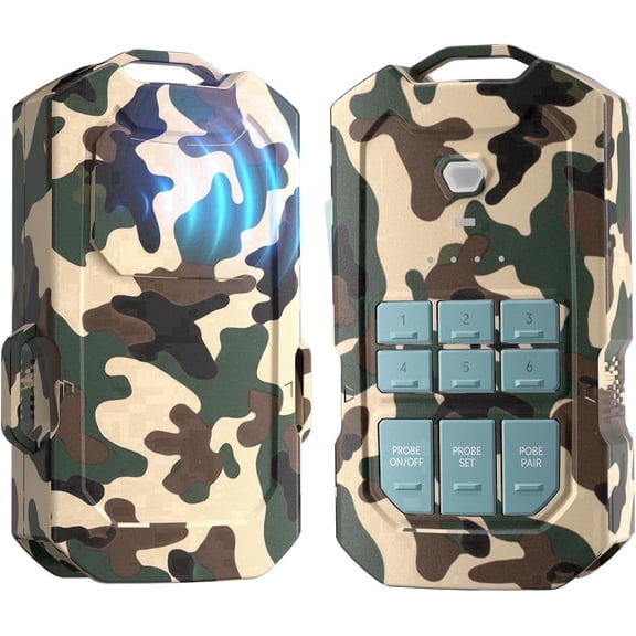 Letwesaf Wireless Radar Motion Sensor - 1/2 Mile Range, IP66 Waterproof, Rechargeable, Desert Camo