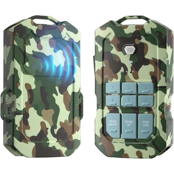 Letwesaf Wireless Radar Motion Sensor - 1/2 Mile Range, IP66 Waterproof, Rechargeable, Jungle Camo