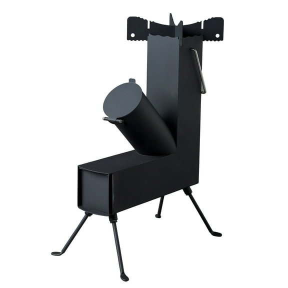 Camping Rocket Stove - Portable Wood Burning Stove, 45° Fuel Chamber, for Outdoor Cooking/Hunting/Fishing