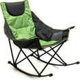 Camping Rocking Chair Folding Lawn Chairs with Cup Holder Pocket Mesh