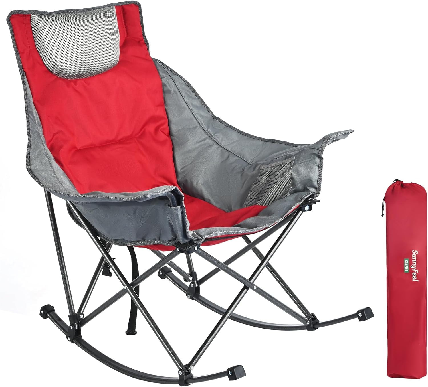Red Camping Rocking Chairs With Cup Holder Camp Chairs PORTAL