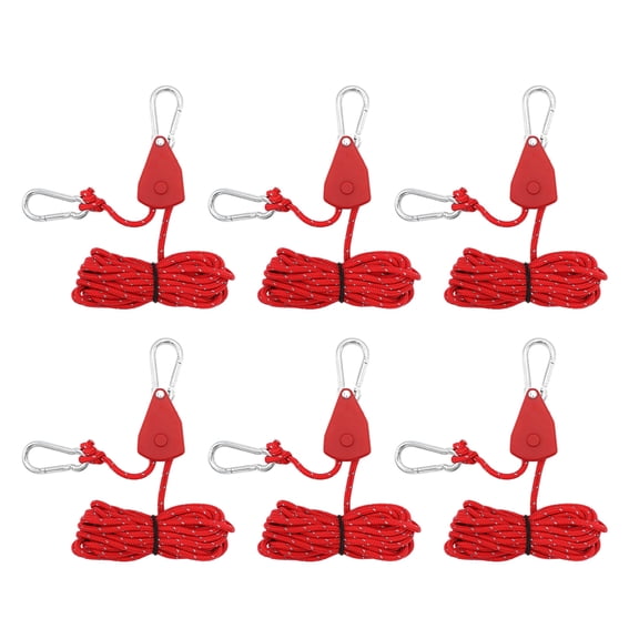 Camping Rope with Ratchets Pulley, Quick Setups Outdoor Guy Line Adjusted Tent Tie Downs Rope Hangers for Canopy, Kayak