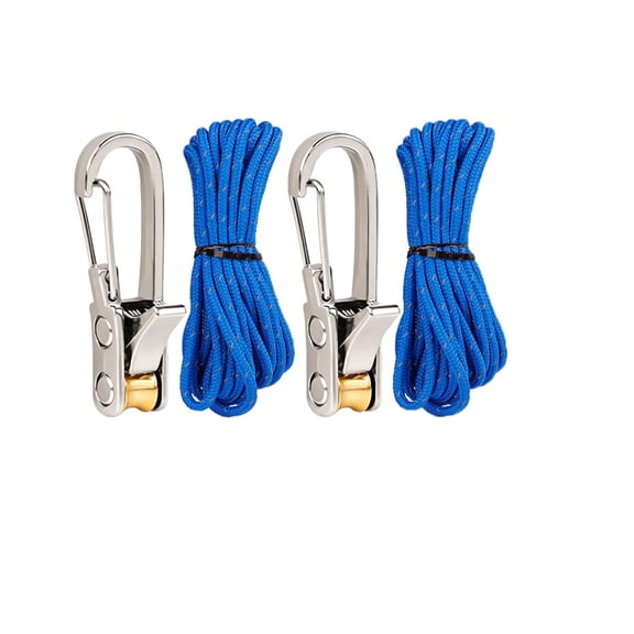 Camping Rope with Retractable Buckle, Adjustable Tarp Cord for Tent and Outdoor Gear