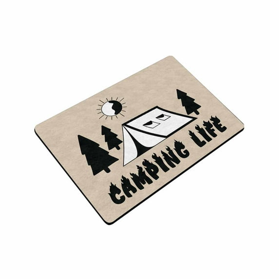 Camping Rug Happy Camper Door Mat for RV Travel Trailer Outside Inside Camper Decor Welcome Camper Rugs for Front Door, 24x16in 30x18in