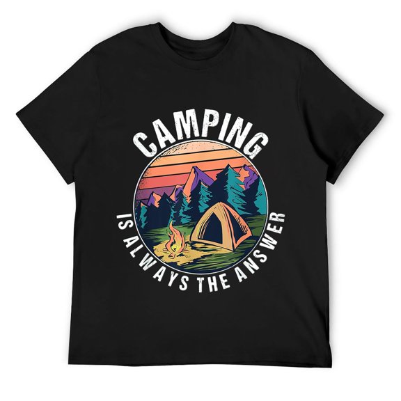 Camping Saying Shirt Humor Camper Quote Mens T Shirt Gift Black 2XL