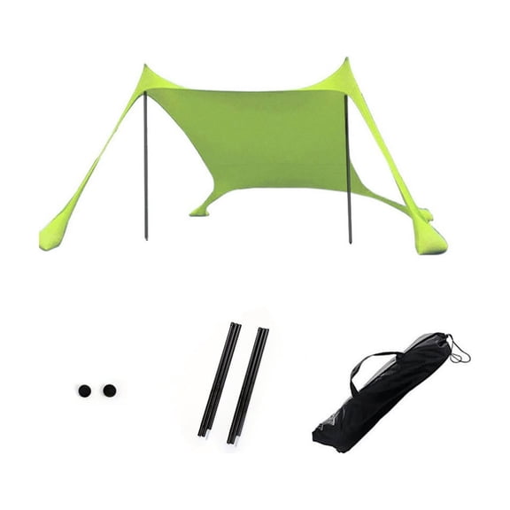 Camping Shade Canopy Tent Set for Outdoor Rest Stops, Portable Polyester Sun Shelter with Two Iron Support Rods
