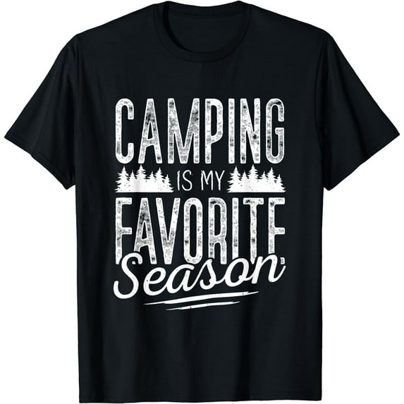 Camping Shirt Men Camper RV Camping Vacation T-Shirt Black 3X-Large