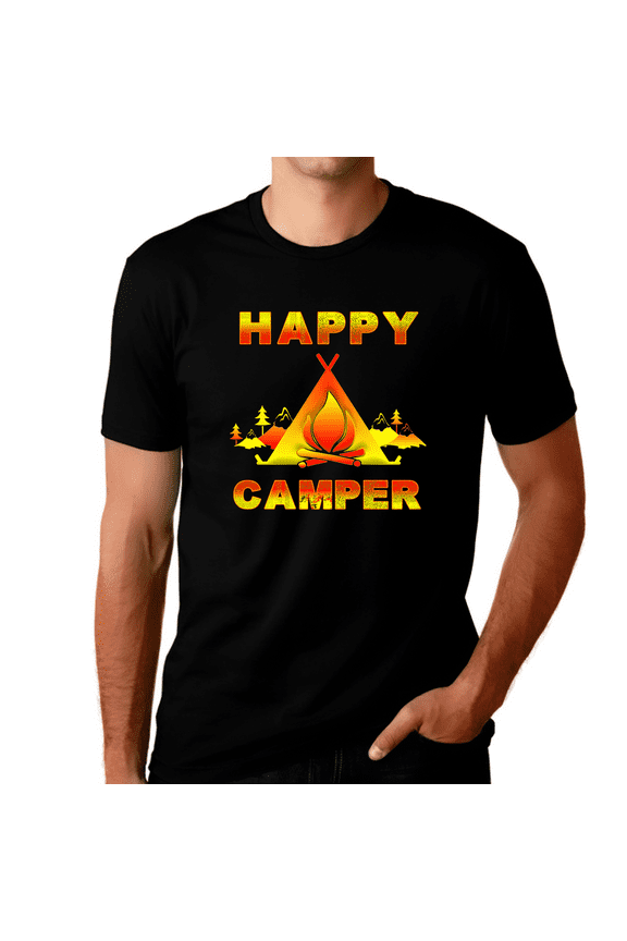 Camping Shirt for Men - Camping Clothes for Men - Happy Camper Camping Shirts for Men Funny