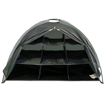 Camping Shoes Storage Organizer 9 Shelf Collapsible Rv Tent Clothes Organizer Brown