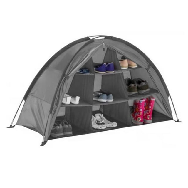 Camping Shoes Storage Organizer Tent 9 Shelf Collapsible RV Clothes