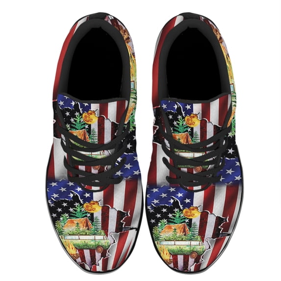 Camping Shoes Women's Fashion Sneakers Tennis Running Shoes for Men Women Black Size 5
