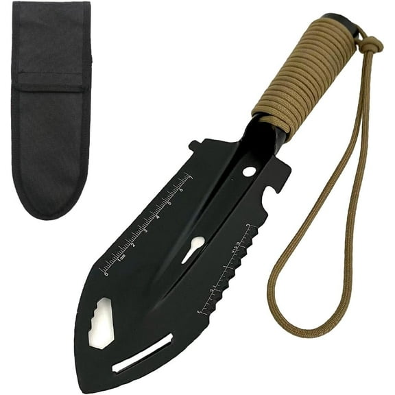 Camping Shovel, 9-in-1 Multi-Purpose Spade with Storage Bag, Garden Shovel, Military Shovel, Hiking Spade, Survival Shovel for Outdoor Backpack, Motorhome, Accessories, Car, Emergency Rescue