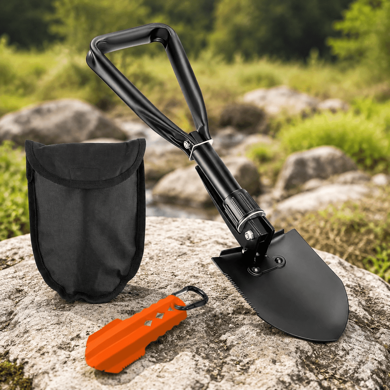 Camping Shovel Set, 3-in-1 Ultra-Light Aluminum Mini Shovel & Folding ...