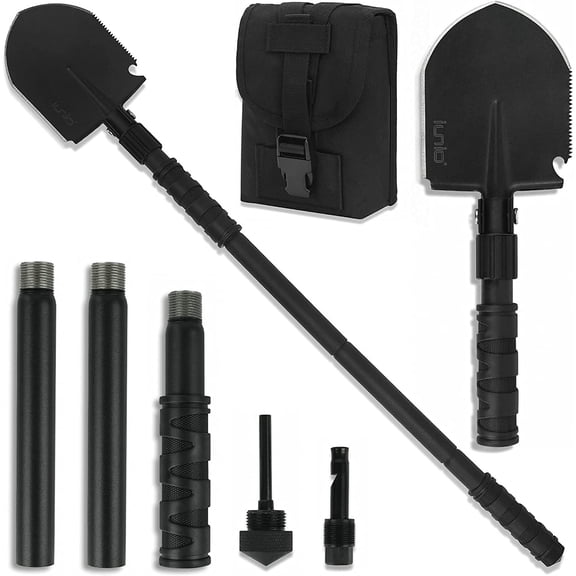 Camping Shovel,Shovel Folding, Portable, Multitool, Foldable Entrenching Tool, Collapsible Spade, for Backpacking, Trenching, Hiking, Survival, Car Emergency
