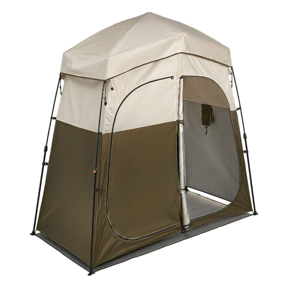 Camping Shower Tent, Portable Privacy Tent 2 Room, Changing Room with Stakes & Bag, 150D Oxford Fabric, UPF 50+, Waterproof, for Beach, Outdoor Shower, Fishing