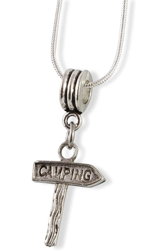 Camping Sign Snake Chain Necklace