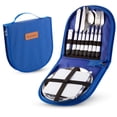 thumbnail image 1 of Camping Silverware Kit Cutlery Organizer Utensil Picnic Set 12 Piece Mess Kit, 1 of 9