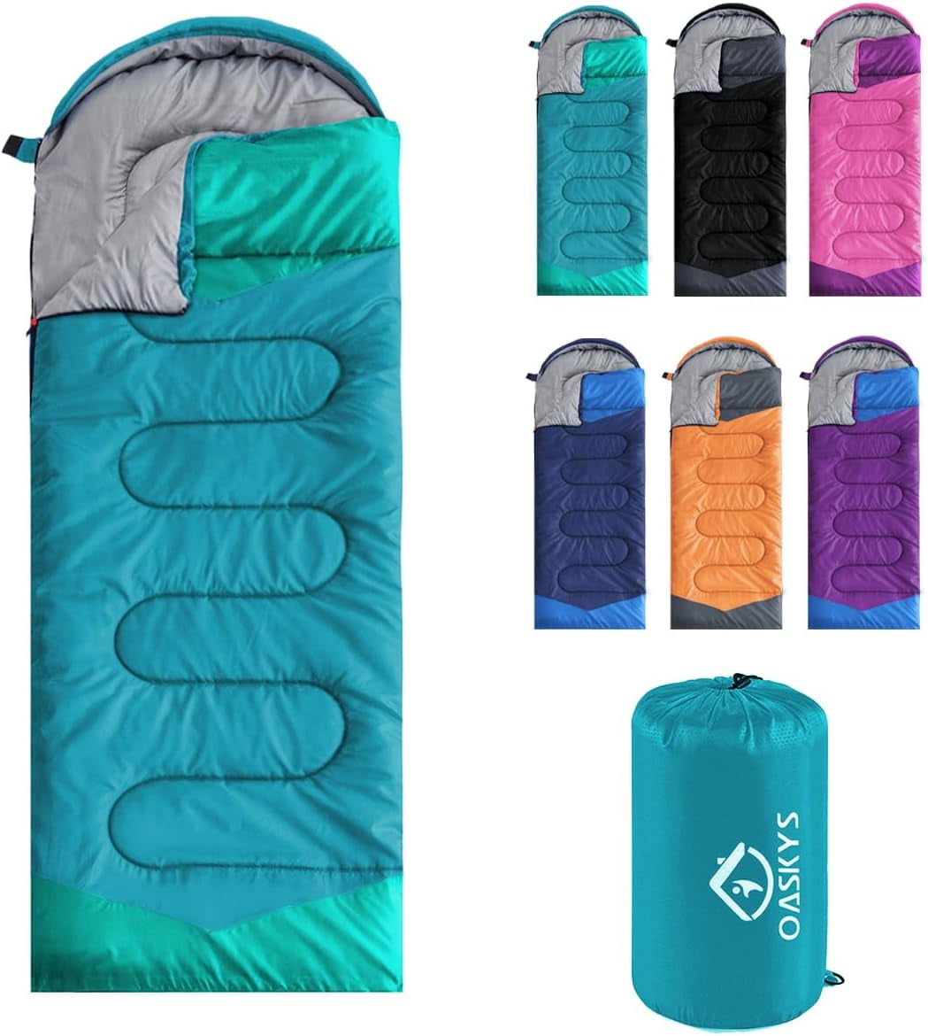 Camping Sleeping Bag - 3 Season Warm & Cool Weather - Summer Spring Fall Lightweight Waterproof for Adults Kids - Camping Gear Equipment, Traveling, and Outdoors