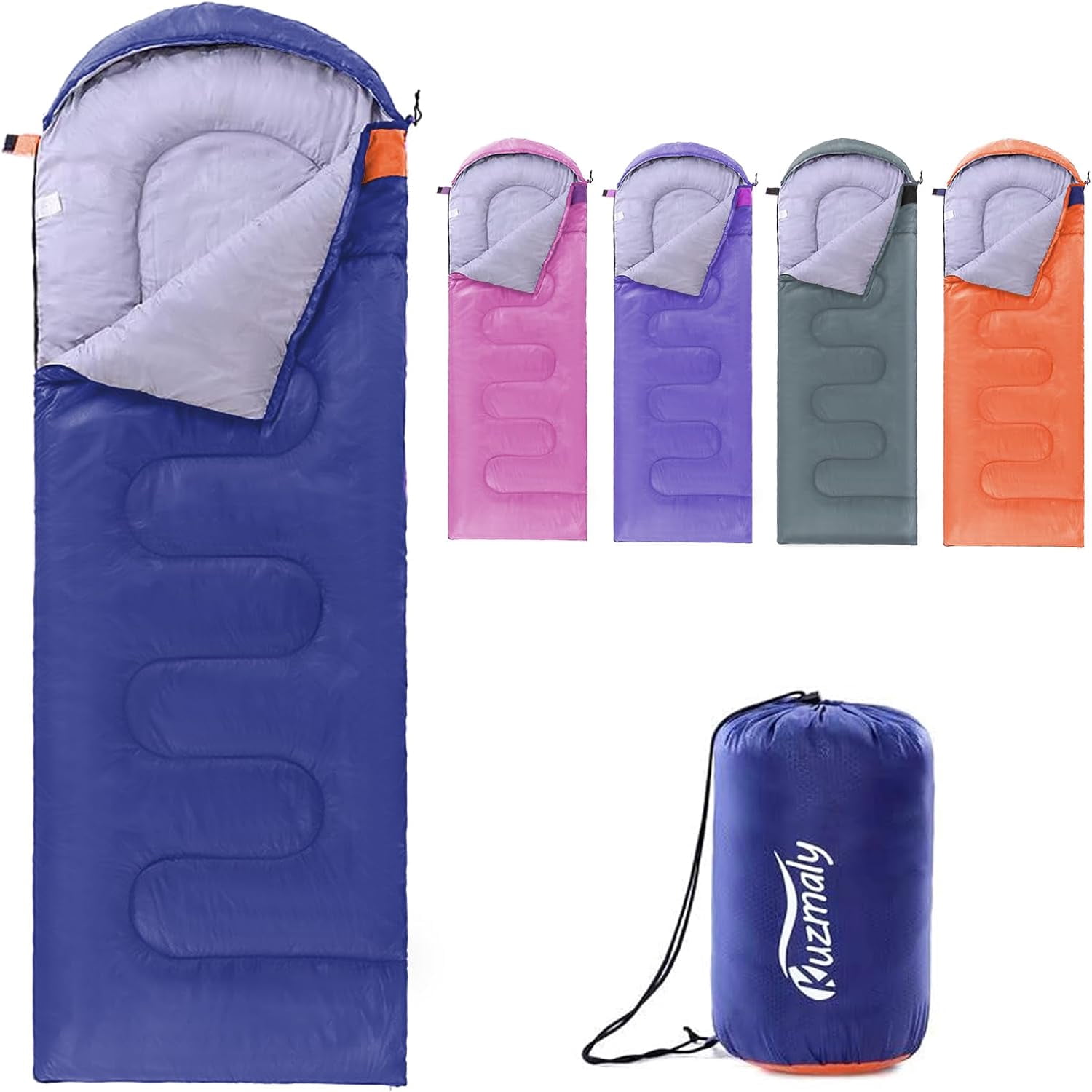 Camping Sleeping Bag 3 Seasons Lightweight &Waterproof with Compression Sack Indoor & Outdoor for Adults Kids