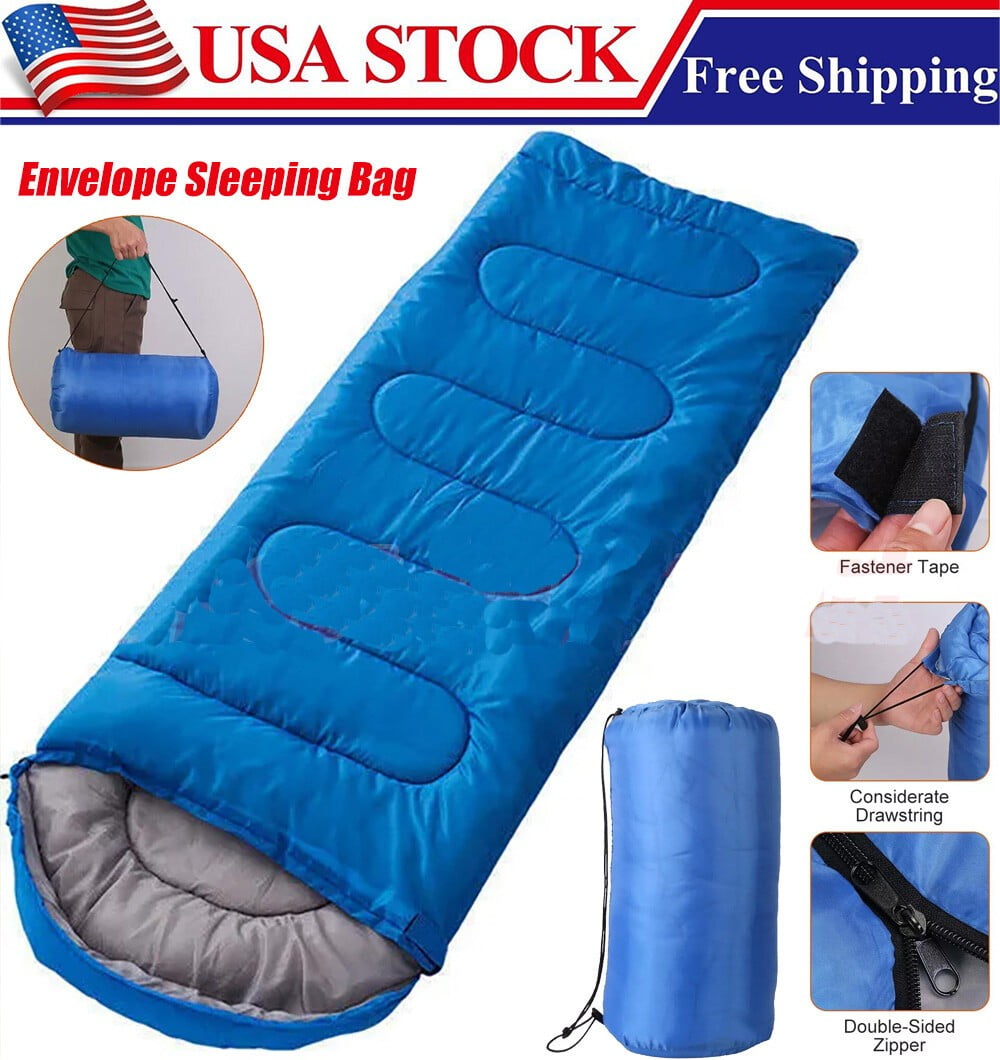 Camping Sleeping Bag Outdoor Envelope Waterproof Ultralight Warm Adult Hiking US