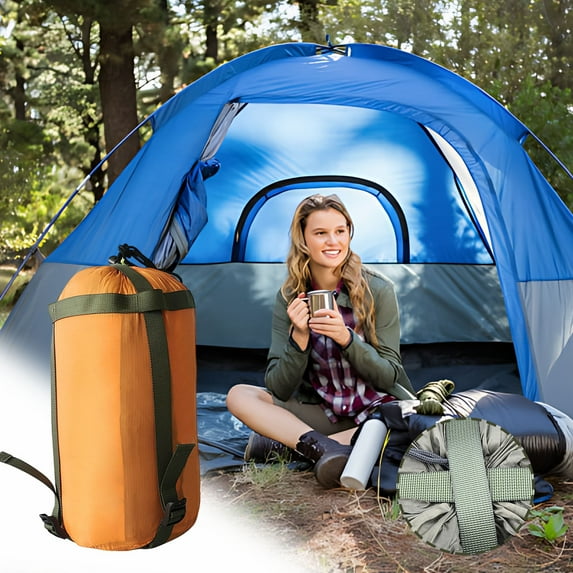 Camping Sleeping Bag Storage Sack - Waterproof Compression Bag for Hammocks/Blankets | Ultralight Organizer with Drawstring | 3 Colors (18x38cm)