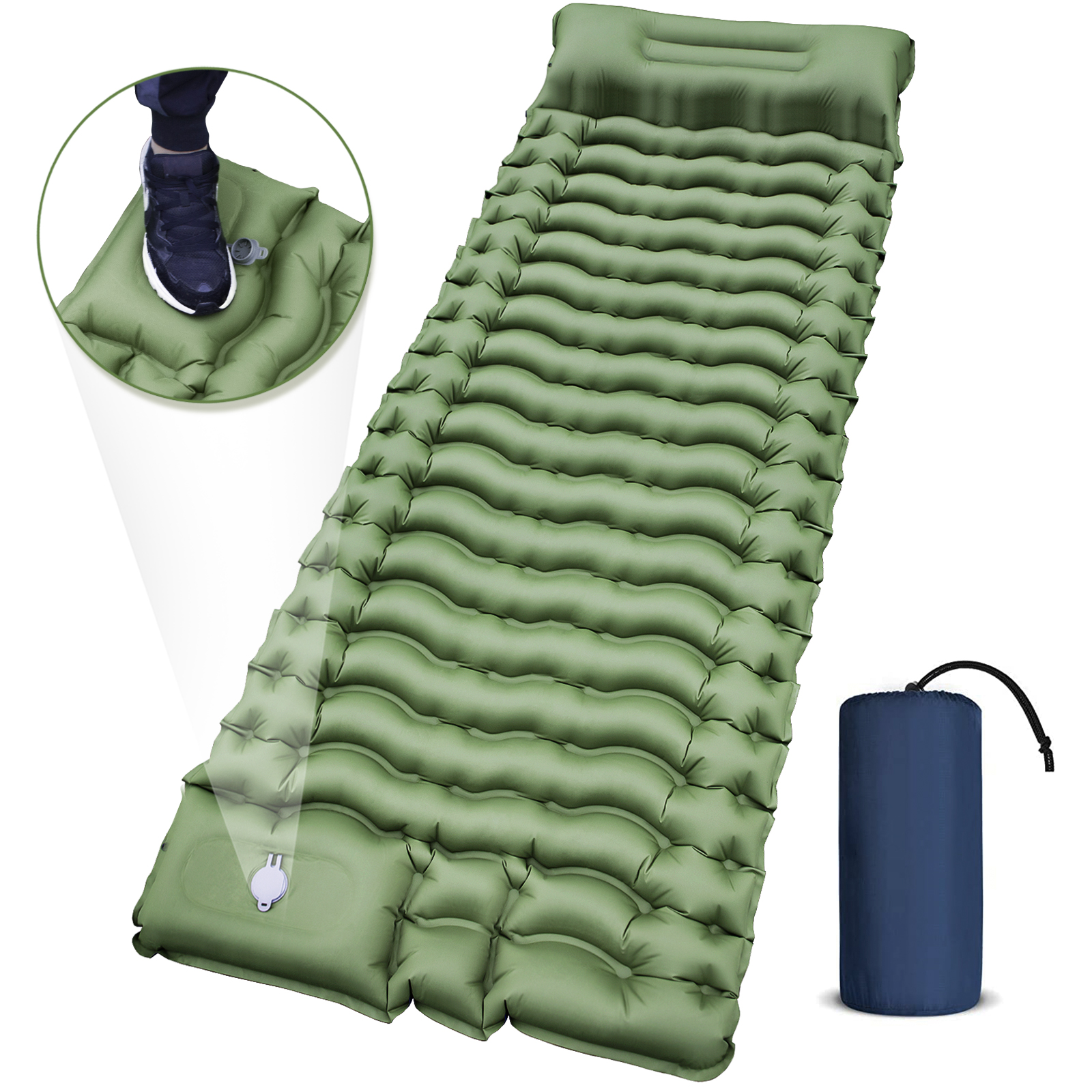 Camping Sleeping Pad Camping Air Mattress Extra Thickness 3.5 Inch