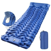 Camping Sleeping Pad, Ultralight Camping Mat with Pillow Built-in Foot Pump Inflatable Sleeping Pads Compact for Camping Backpacking Hiking Traveling Air Mattress