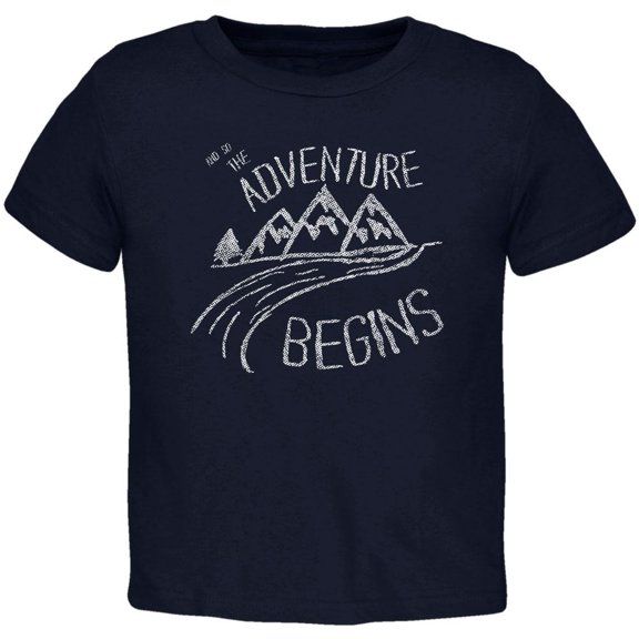 Camping So The Adventure Begins Toddler T Shirt Navy 3T