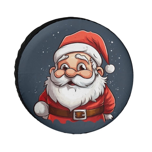 Camping Spare Tire Cover 13inch Santa Wheel Tire Covers Waterproof Sun Protection Xmas Rustic Winter Holiday Fit for SUV Truck Travel Trailer