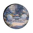 thumbnail image 1 of Camping Spare Tire Cover 15inch Blue Chairs And Flowers Polyester Universal Spare Wheel Tire Cover Wheel Covers Farmhouse Flower for Trailer SUV Truck Camper Travel Trailer Accessories, 1 of 8