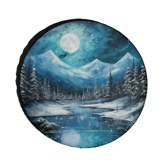 Camping Spare Tire Cover The Magic Of The Moon Wheel Protectors Weatherproof Forest Star Tire Cover for Camper Travel Trailer SUV Truck 14inch Fit for Jeep Trailer RV SUV Camper Vehicle