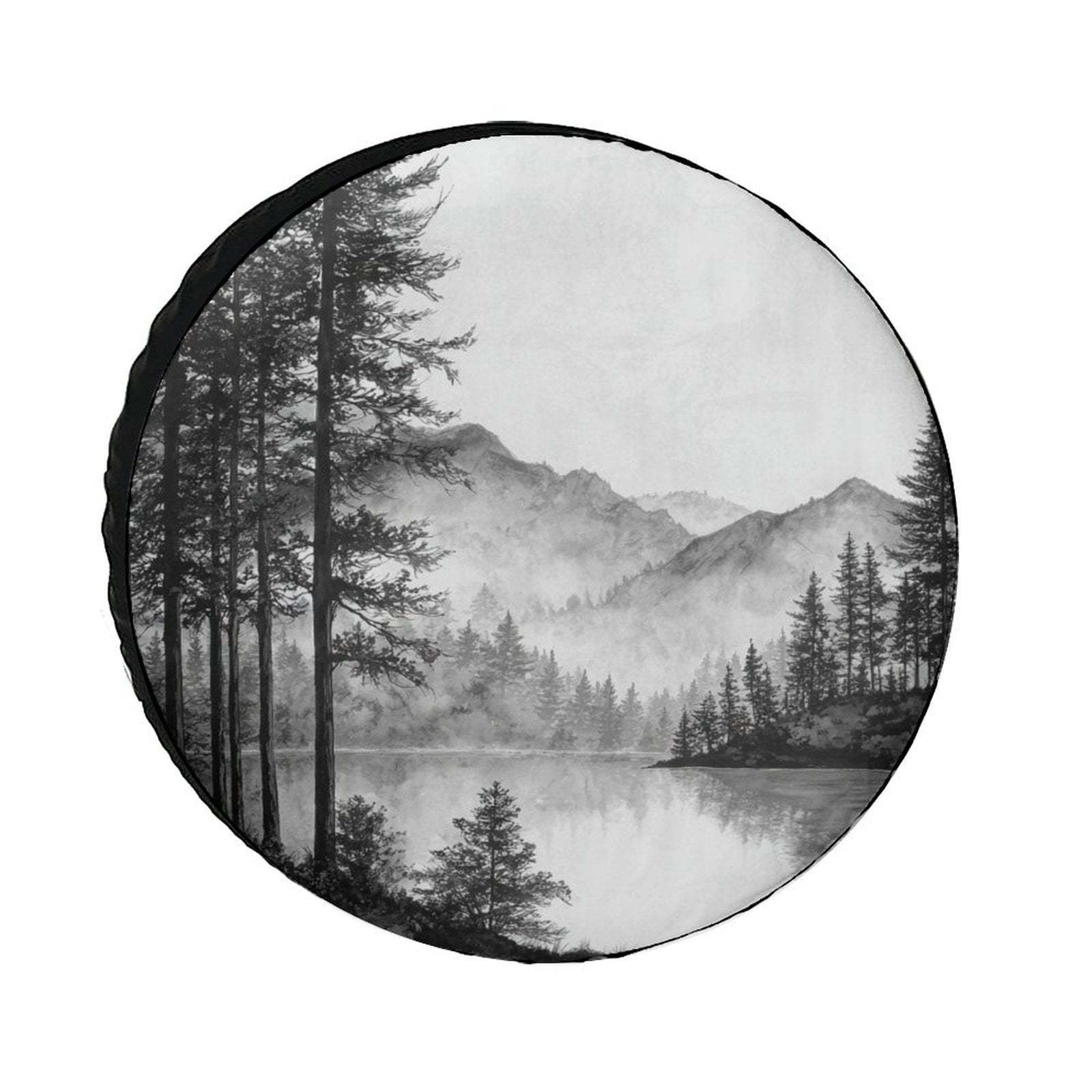 Camping Spare Tire Cover Mountain Lake Tree Landscape Waterproof ...