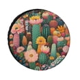 thumbnail image 1 of Camping Spare Tire Cover Whisper of Cactus Weatherproof Wheel Protectors Green Cactus Tire Cover for Travel Trailer Camper Truck SUV Camper 12inch, 1 of 8