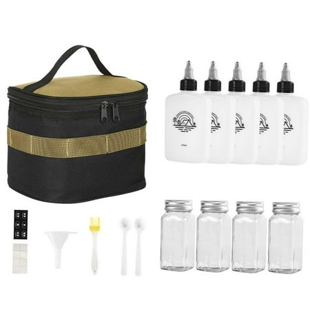 Camping Spice Jars Bag Travel Bag Sauce Portable Handbag Tote Bag Container Case Separable Storage Bag for Camp Outdoor Cooking Backpacking with jars