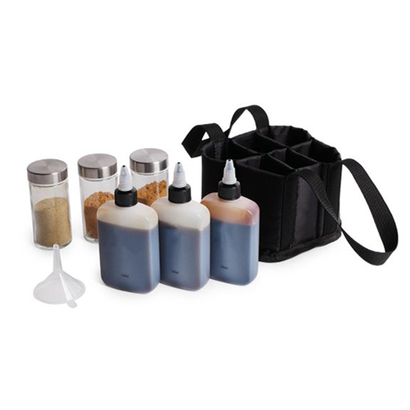 Camping Spices Organizers Set, Travel Spices Container Bag with Seasoning Bottle