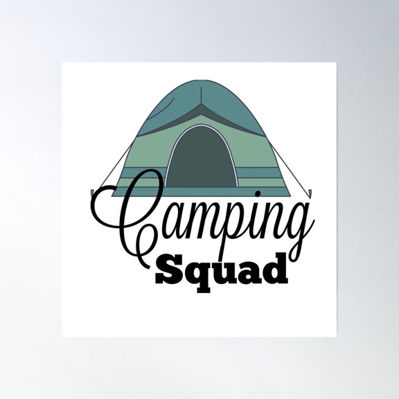 Camping Squad Poster Wall Art, Modern Wall Decor, 24x24 UNFRAMED