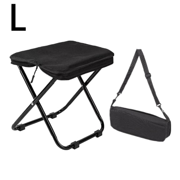 Blarkrus Portable Folding Stool Small, Lightweight and Compact with Backpacking Design, for Outdoor Camping Picnic Fishing, Black