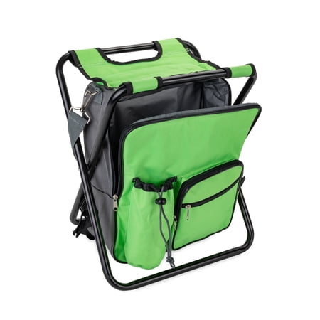 Camping Stool Backpack, Cooler Green