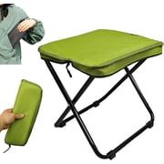 Camping Stool, Portable Folding Stool, Aluminum Ultralight Backpacking Stool Suitable for Fishing, Hiking, BBQ, Outdoor Events Green