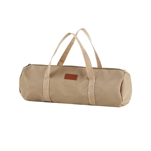 Camping Storage Bag, Cylinder Pouch for Tent Stakes Wind Ropes Ground Nails, Outdoor Gear Accessory Organizer, Brown