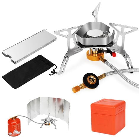 Camping Stove 3500W Portable Foldable Gas Stove Anti-Wind Gas Burner ...