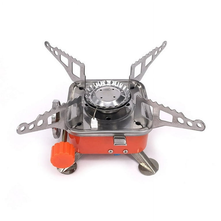 Waymult Camping Stove Strong Heat Output of Brass Single Burner Equipped  with Windshield Butane Fuel Portable Backpack Stove, Suitable for Hiking