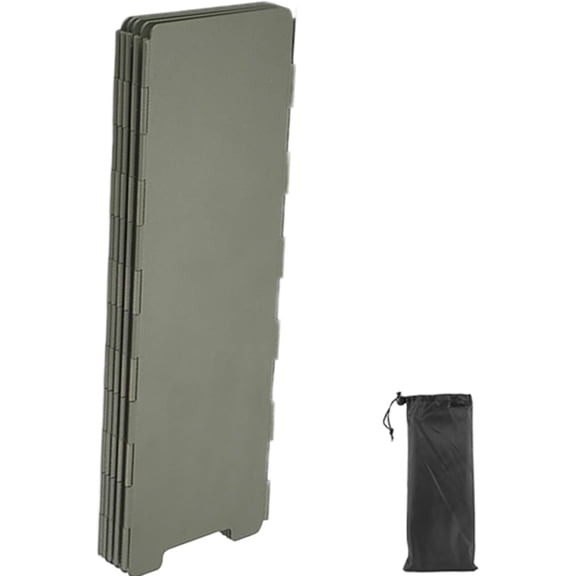 Camping Stove Wind Blocker, 10-Panel Foldable Aluminum Heat Reflector Shield, Portable Wind Deflector for Backpacking, Mountaineering, Cookout with Pouch(Green)