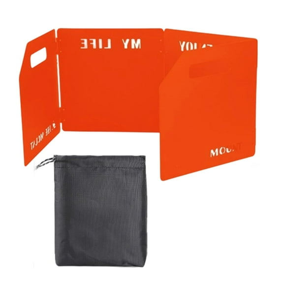 Camping Stove Windscreen - Heavy Duty Steel Wind Blocker for Gas & Butane Stoves - Folding Windshield with Drawstring Bag for Camping, Hiking, Backpacking & Outdoor Cooking