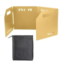 Camping Stove Windscreen - Heavy Duty Steel Wind Blocker for Gas & Butane Stoves - Folding Windshield with Drawstring Bag for Camping, Hiking, Backpacking & Outdoor Cooking