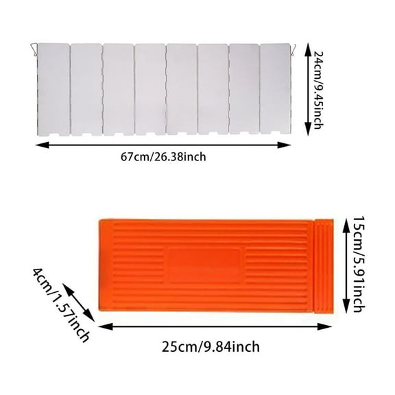 Camping Stove Windscreen - Heavy Duty Steel Wind Blocker for Gas & Butane Stoves - Folding Windshield with Drawstring Bag for Camping, Hiking, Backpacking & Outdoor Cooking