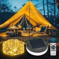 thumbnail image 1 of XL Solar Camping String Lights, 4 in 1 Outdoor String Lights, Quick Storage, USB Charging, Portable Camping Lights Rechargeable, 33ft Waterproof Tent Lights for Camping,Hiking,Christmas, 1 of 9