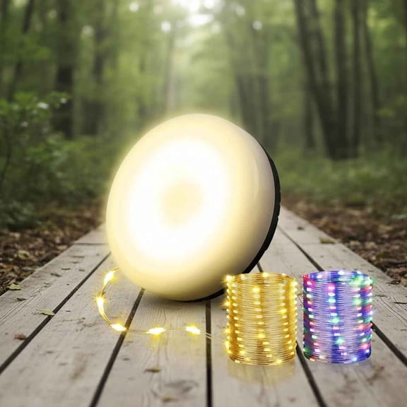 Camping String Lights, Rechargeable Tent Lights String with 8 Lighting Modes, Hanging Waterproof Portable LED Lamp for Outdoor Patio Awning Garden Party